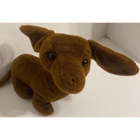 Dan Dee Brown Dachshund Plush Puppy Stuffed Animal 10" (Missing it's Nose) - Picture 2 of 5